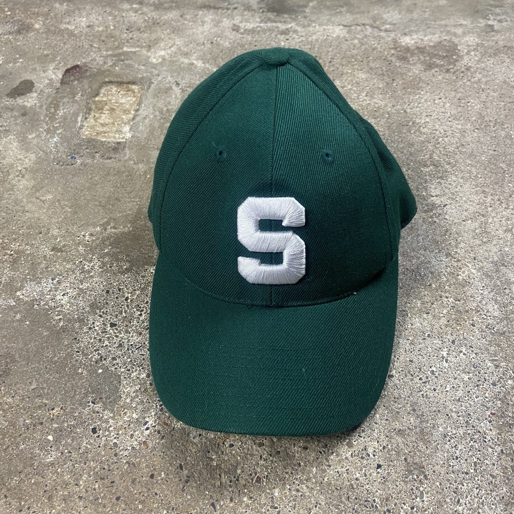 Vintage 90s American Needle Michigan State Cap Size 6 7/8 Green Spartans Logo